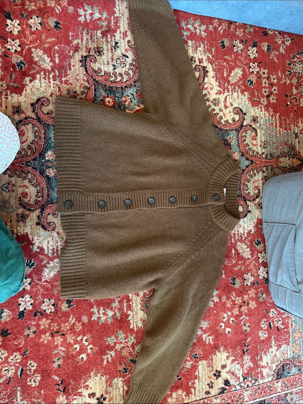 Sister Katie Brown Button-Front Knit Sweater